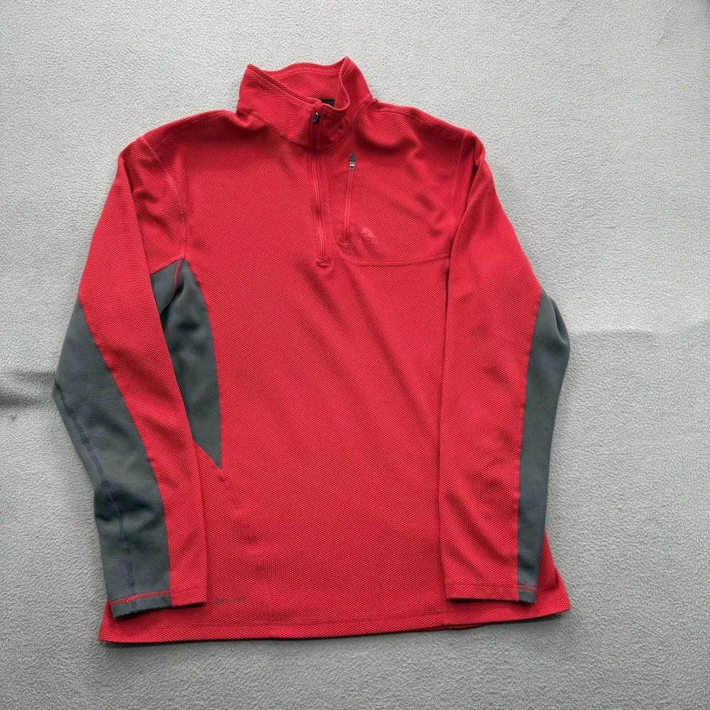 Nike ACG Dri-FIT Pullover Mens XL Red Gray Quarter Zip‎ Long Sleeve Hiking